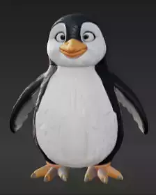 Happy Cartoon Penguin Pal 3D Model
