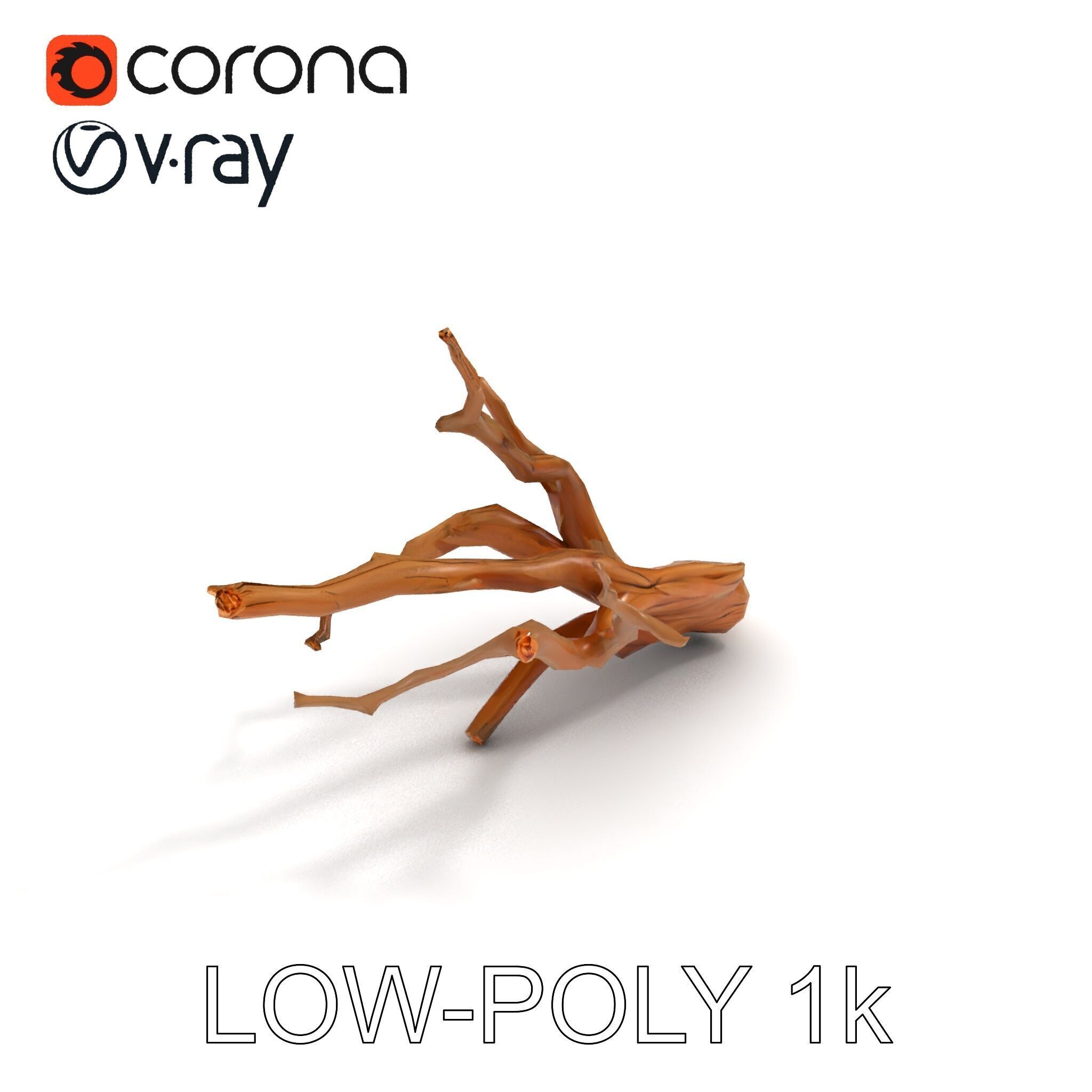 Realistic Tree Branch D Model Pack Low-poly 3D model_26