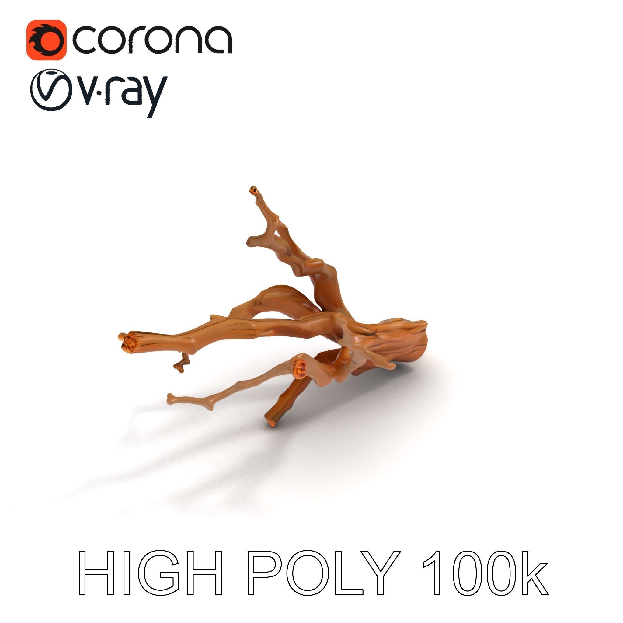 Realistic Tree Branch D Model Pack Low-poly 3D model_18