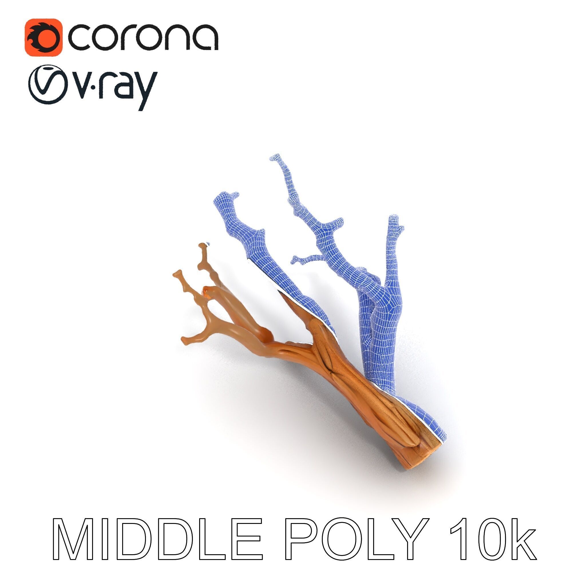 Realistic Tree Branch D Model Pack Low-poly 3D model_13