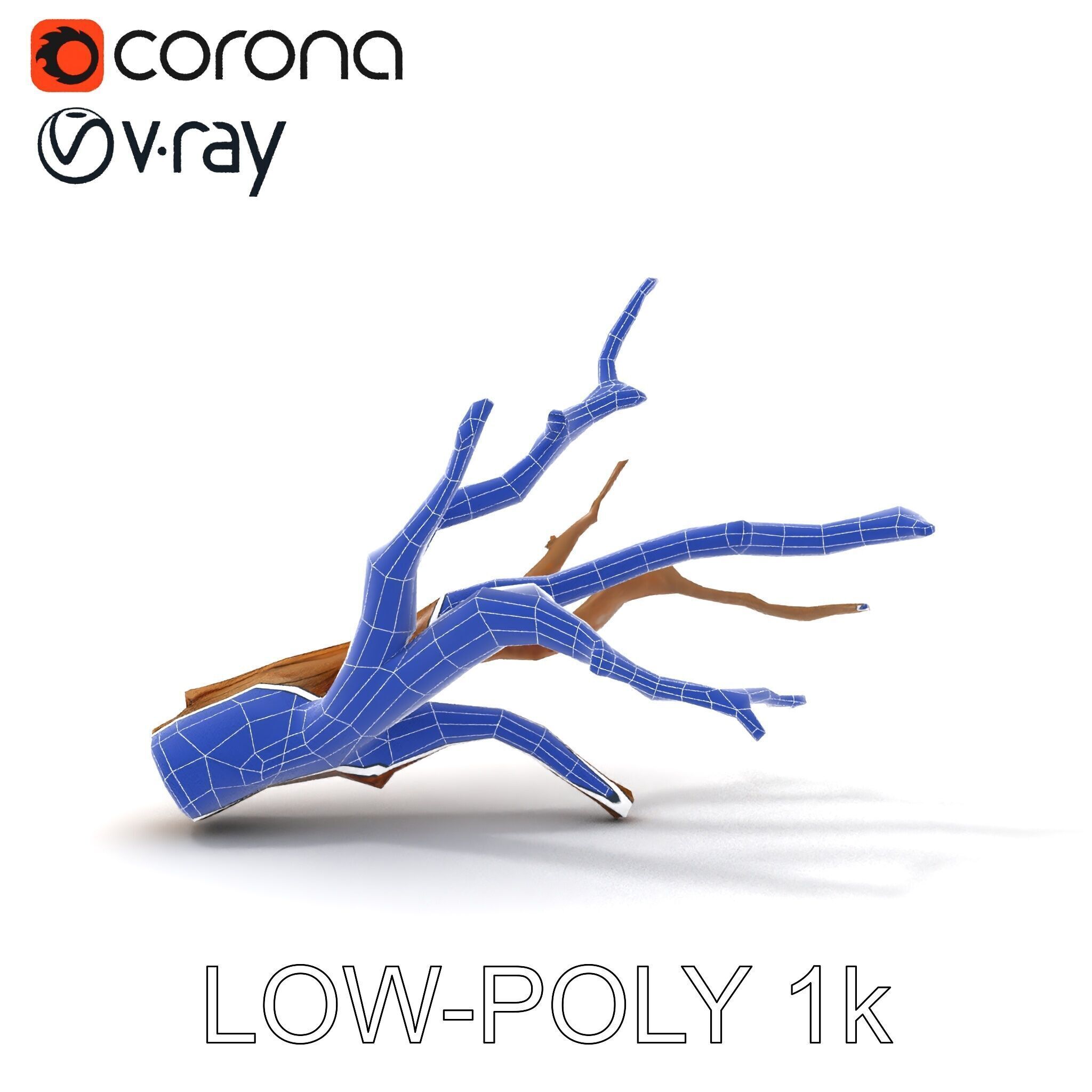 Realistic Tree Branch D Model Pack Low-poly 3D model_14