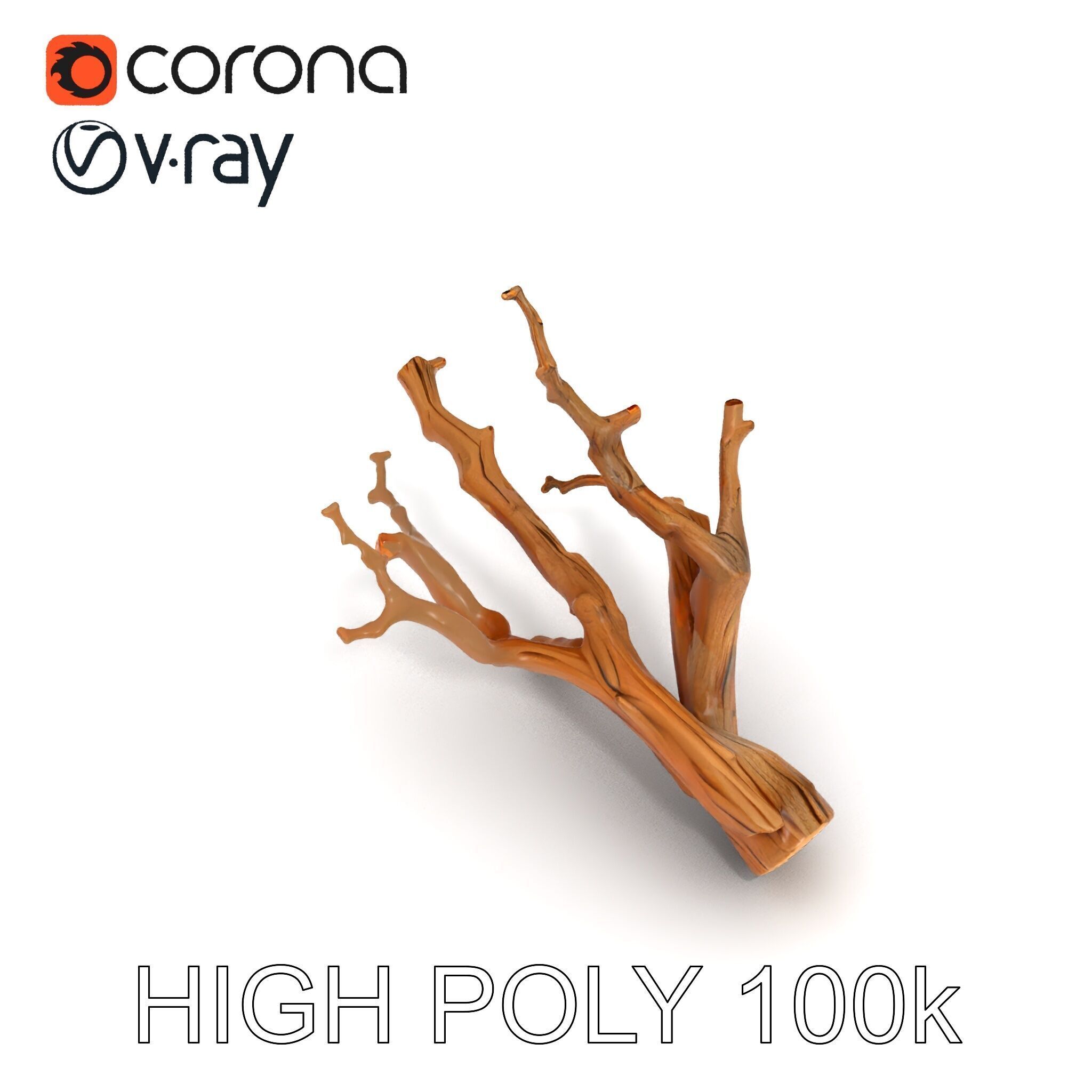 Realistic Tree Branch D Model Pack Low-poly 3D model_24