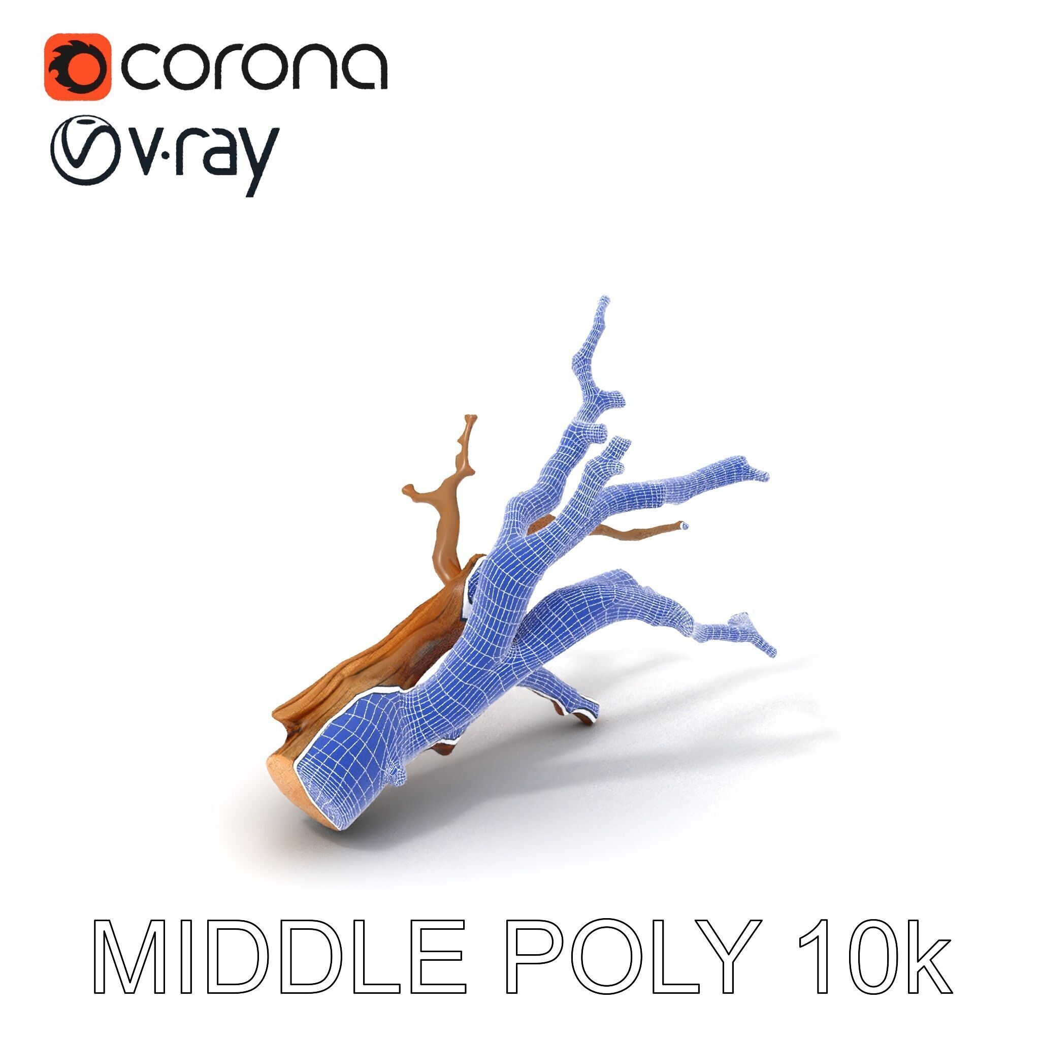 Realistic Tree Branch D Model Pack Low-poly 3D model_16