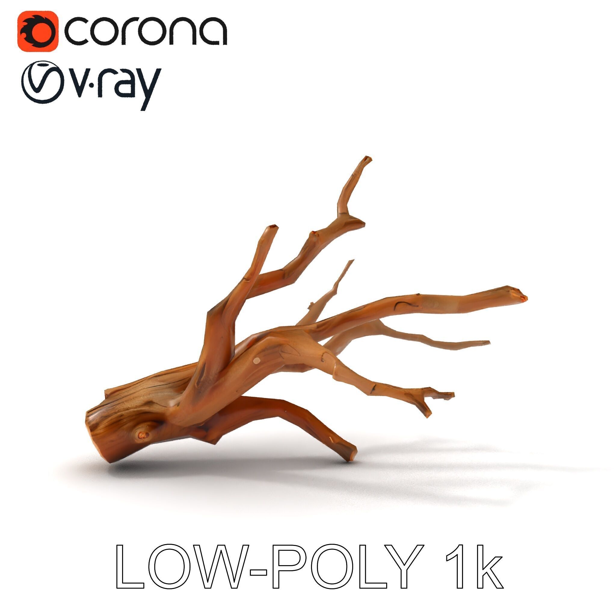 Realistic Tree Branch D Model Pack Low-poly 3D model_12