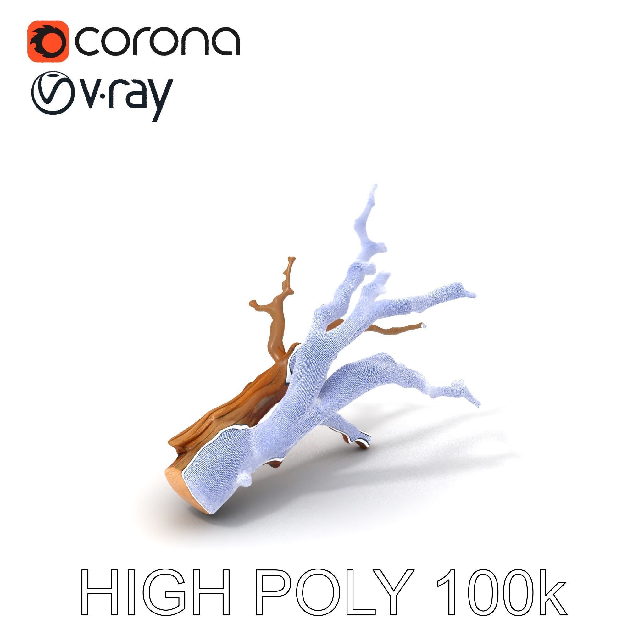 Realistic Tree Branch D Model Pack Low-poly 3D model_3