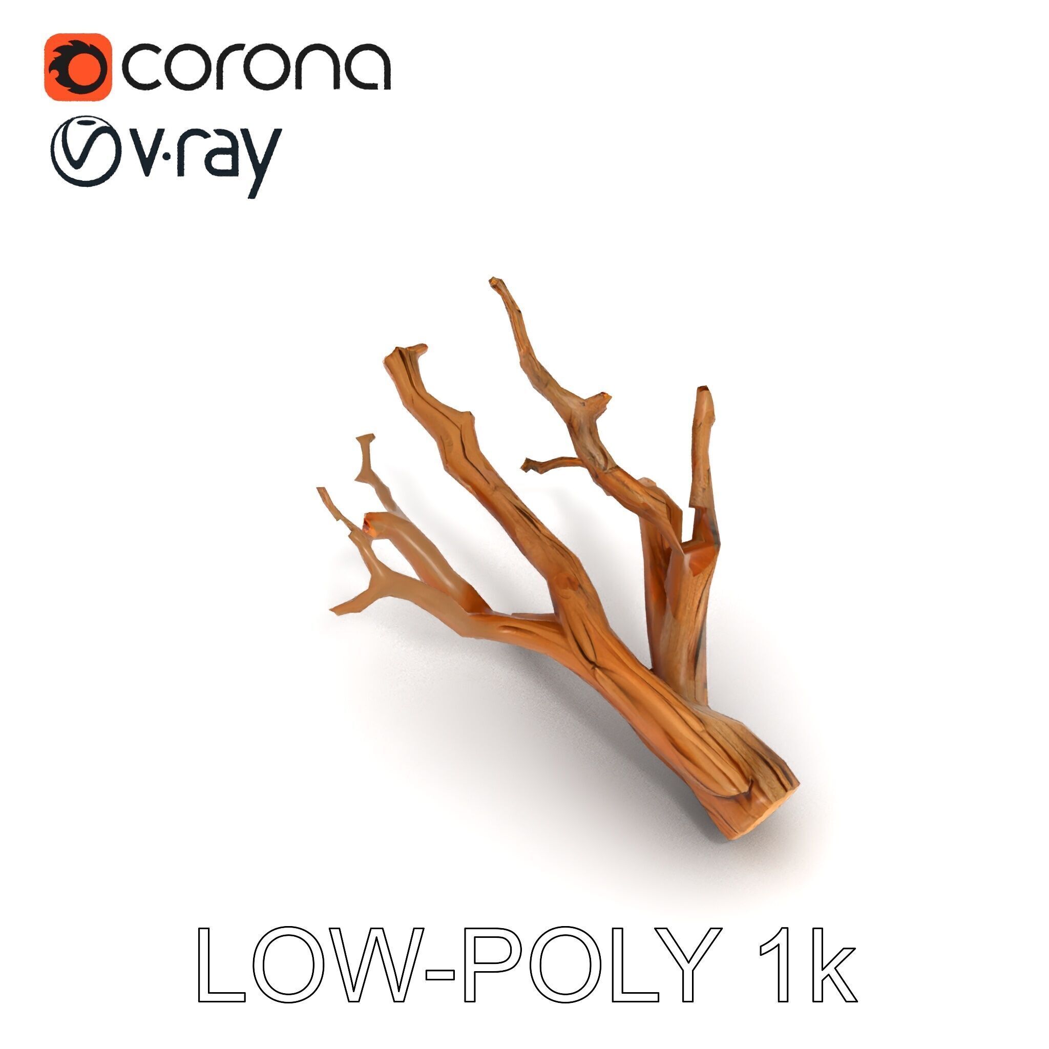 Realistic Tree Branch D Model Pack Low-poly 3D model_9