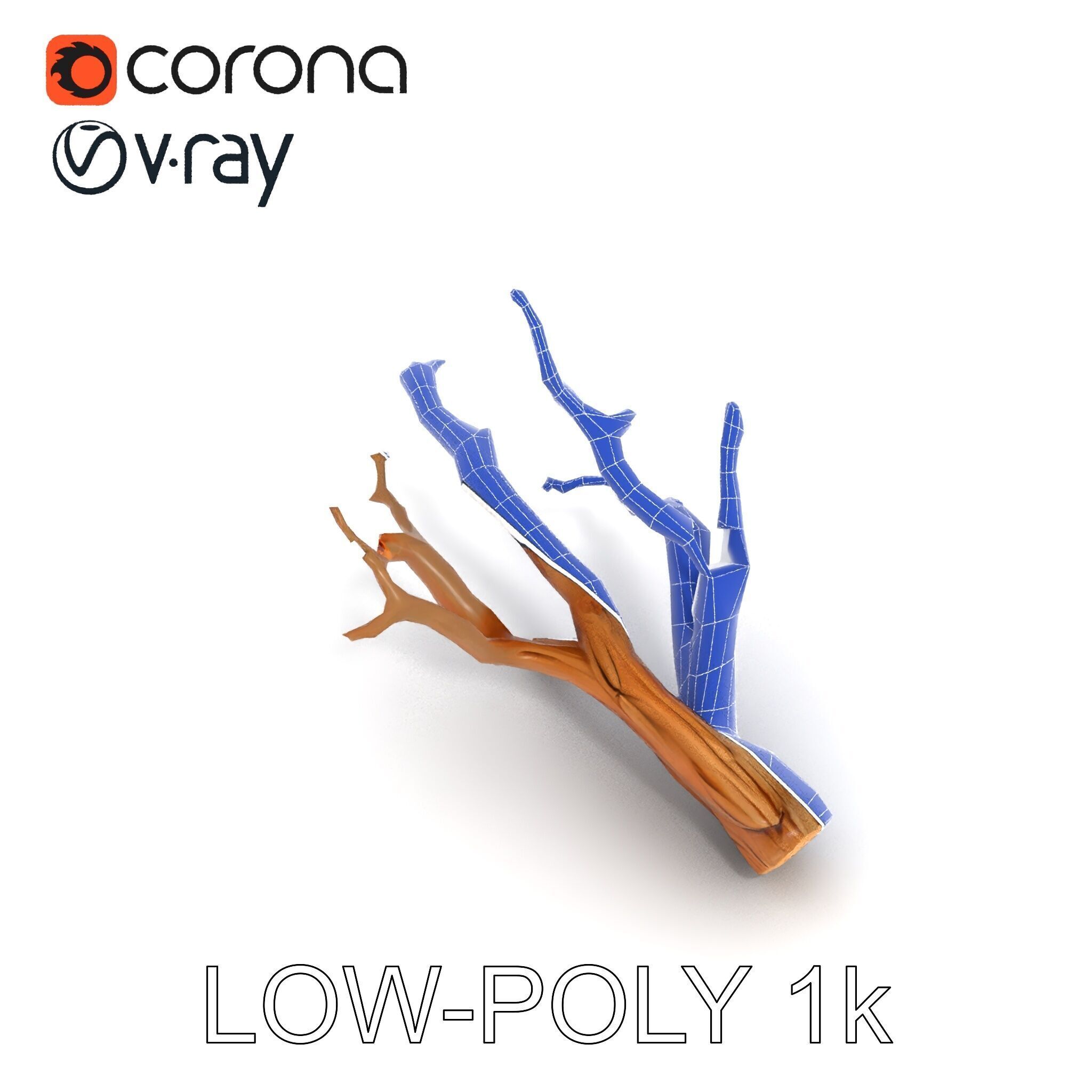 Realistic Tree Branch D Model Pack Low-poly 3D model_17