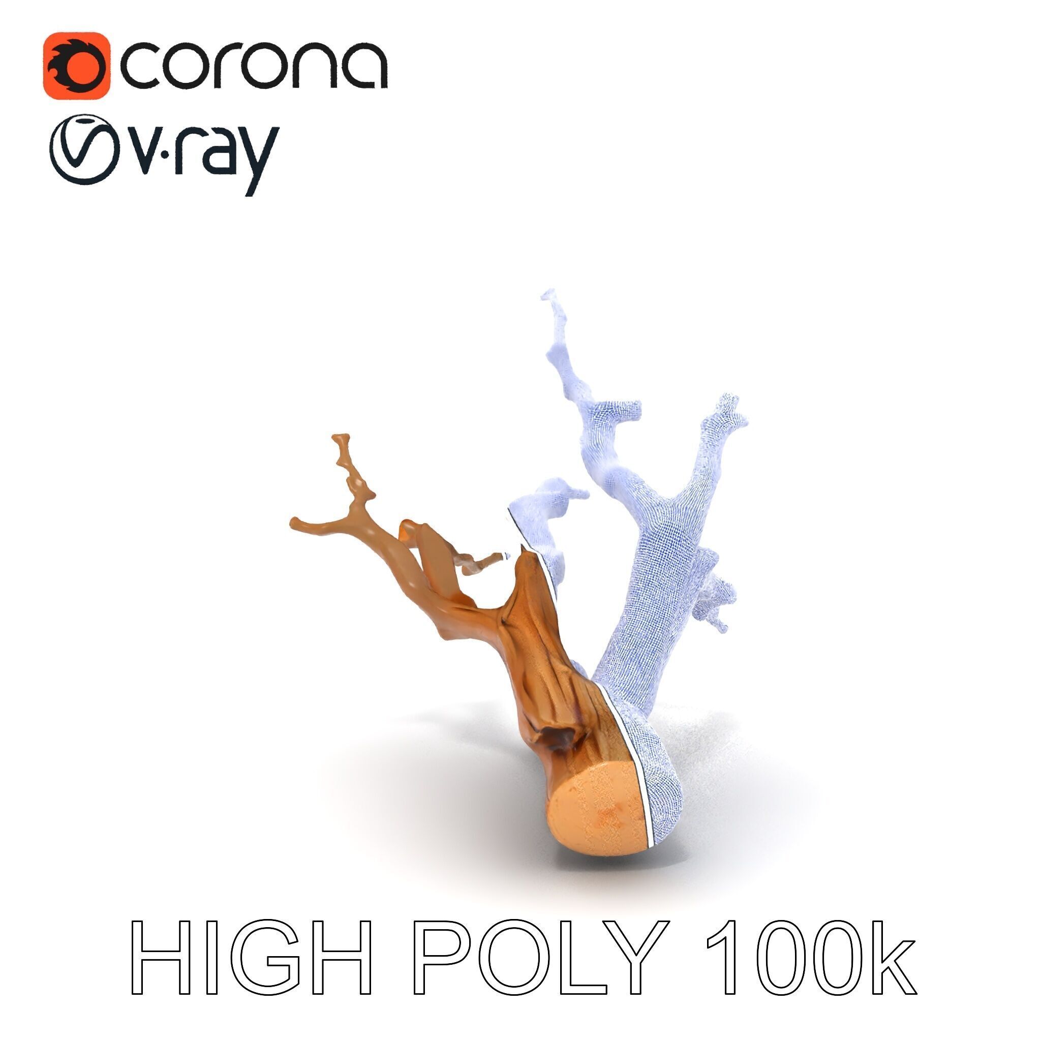 Realistic Tree Branch D Model Pack Low-poly 3D model_15