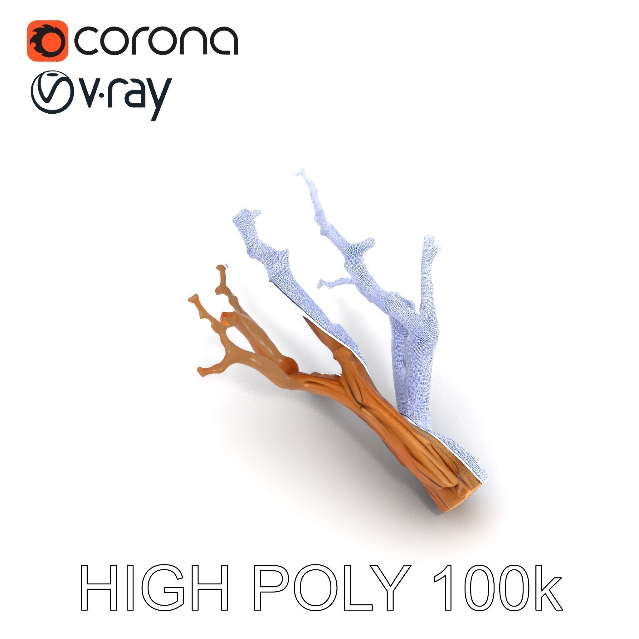 Realistic Tree Branch D Model Pack Low-poly 3D model_35