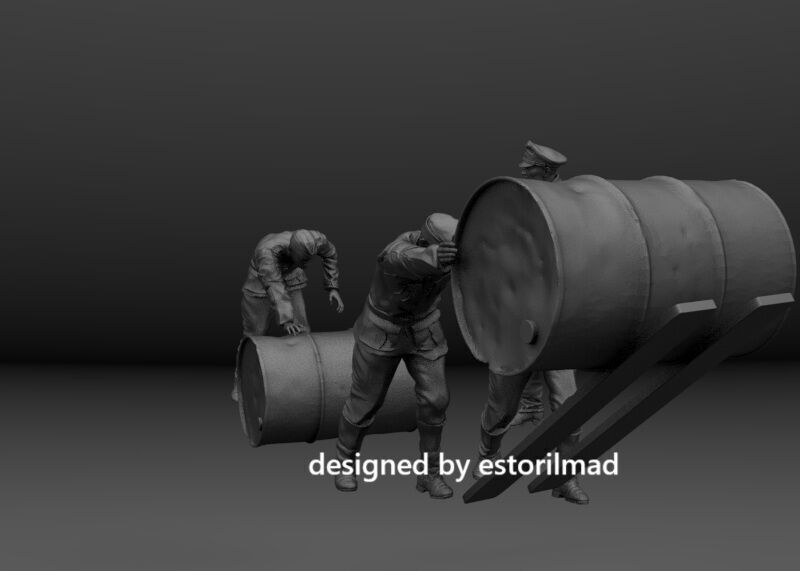 WW2 GERMAN SOLDIERS LOGISTICS PACK LOADING DRUMS 3D print model_2