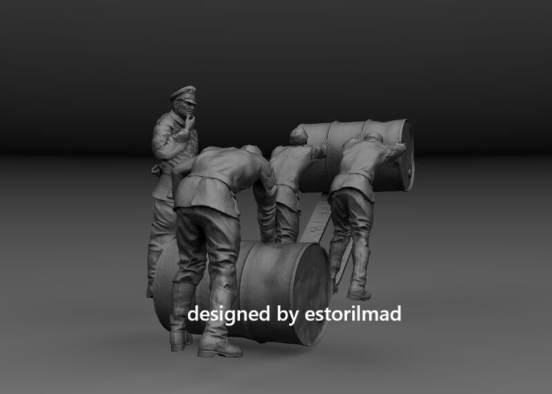 WW2 GERMAN SOLDIERS LOGISTICS PACK LOADING DRUMS 3D print model_1