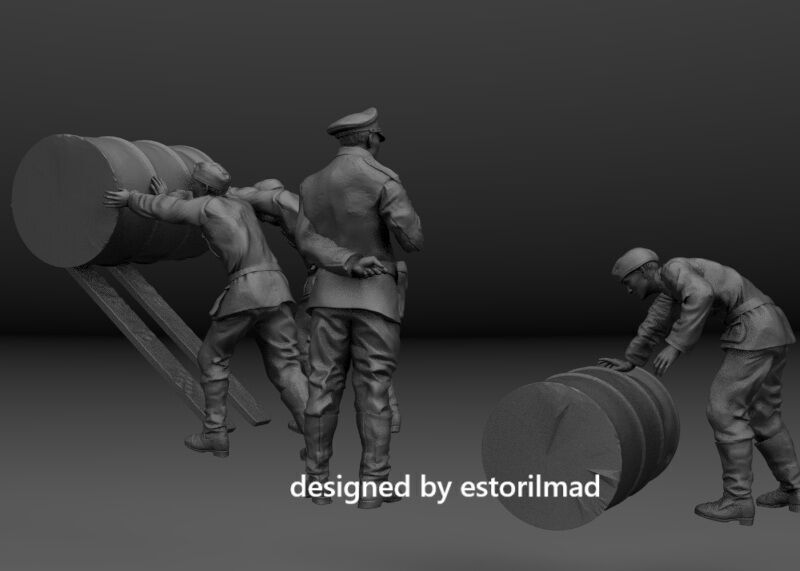 WW2 GERMAN SOLDIERS LOGISTICS PACK LOADING DRUMS 3D print model_3