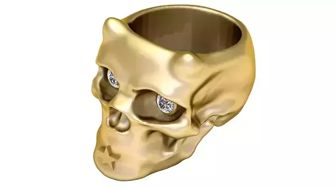 stylish skull  ring pandant 3d prientable model 