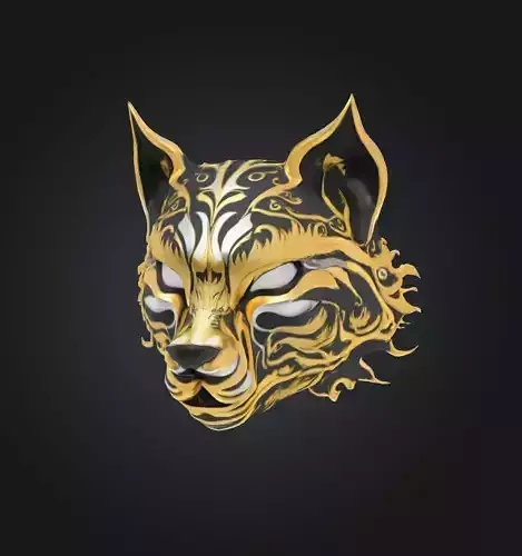 Dark Animal Wolf Face Mask - Prom Wolf Embroidered Mask