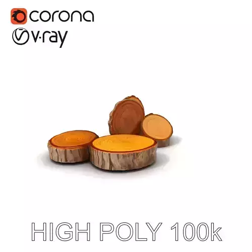 Wood Slice Model Pack with Detailed Textures
