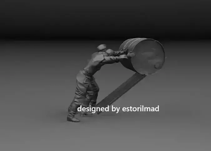 WW2 2 GERMAN SOLDIERS LOGISTICS DRUMS 3D print model