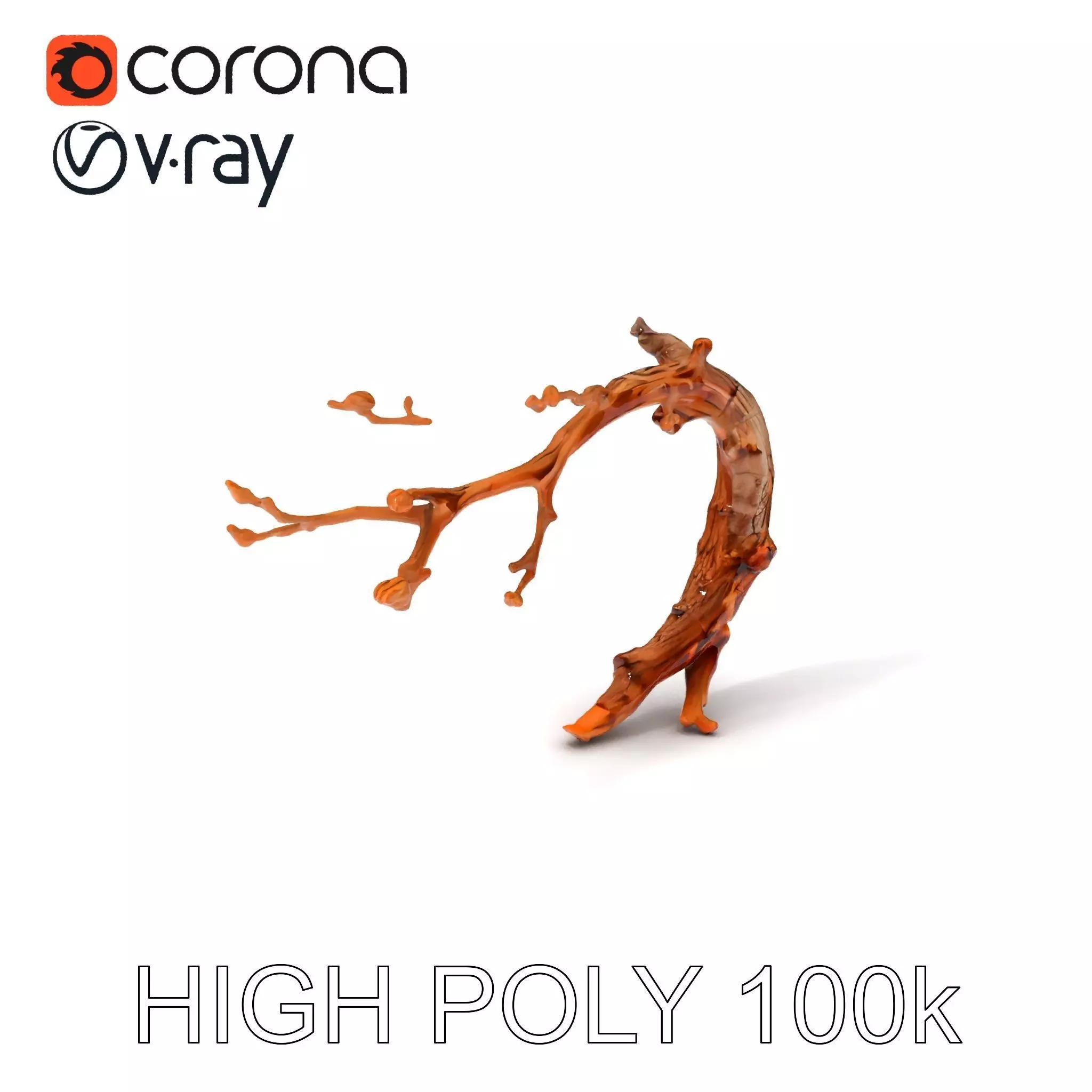 Realistic Tree Branch Model Pack for Environment Design Low-poly 3D model_0