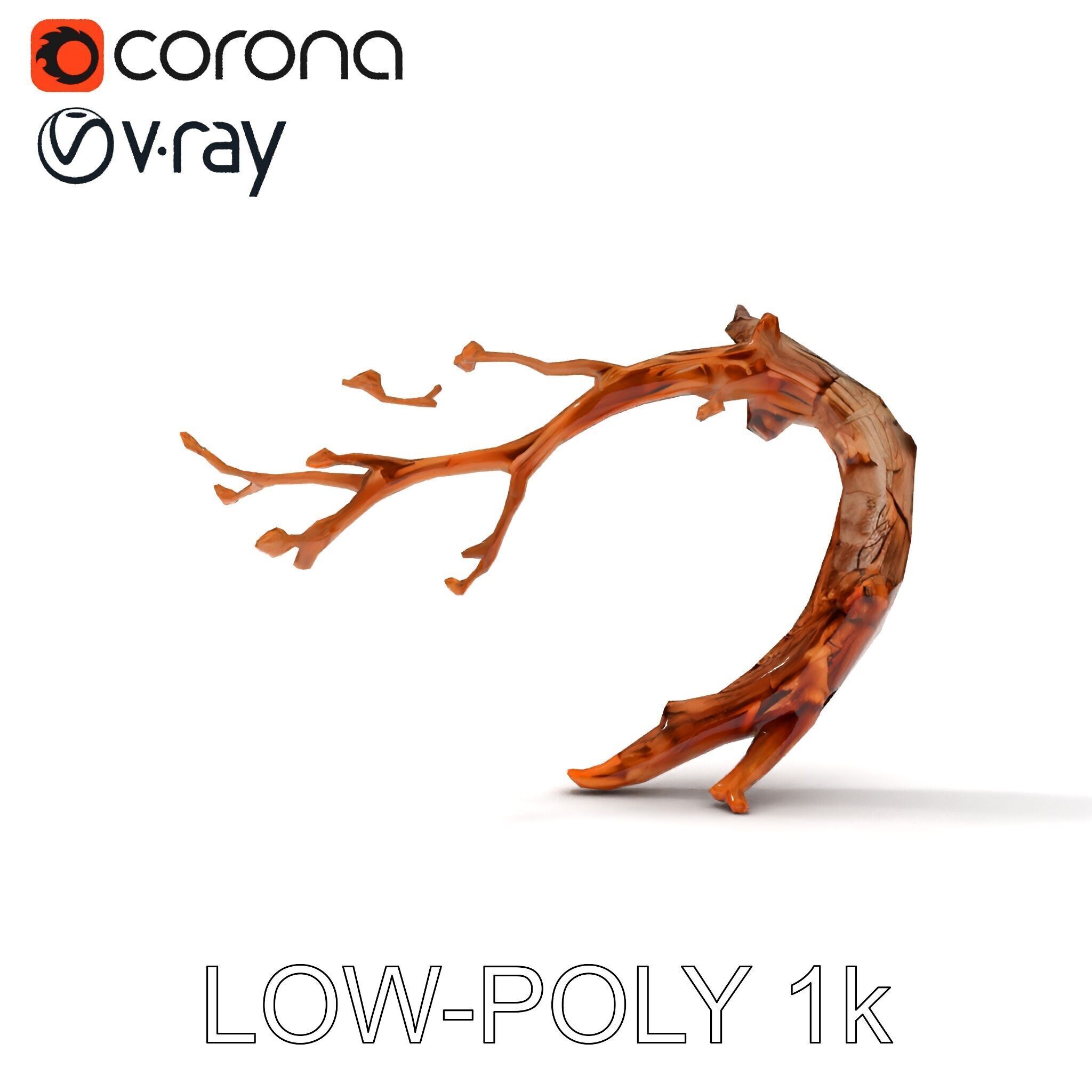 Realistic Tree Branch Model Pack for Environment Design Low-poly 3D model_16