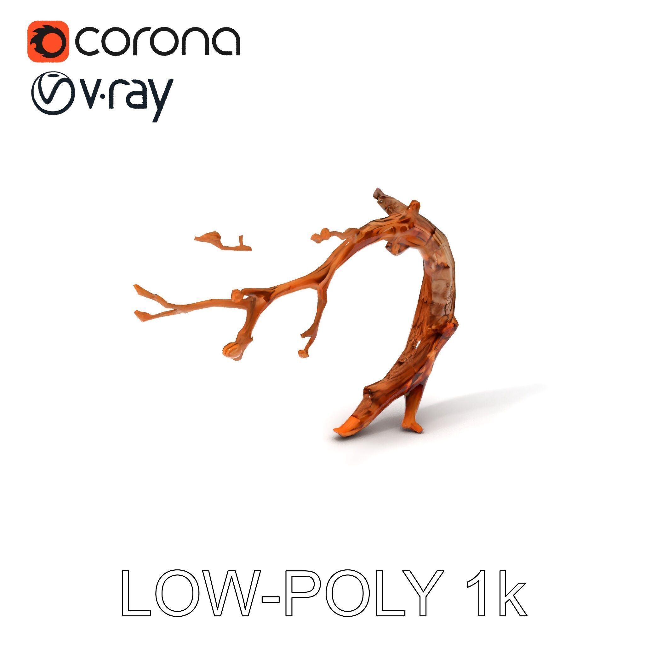 Realistic Tree Branch Model Pack for Environment Design Low-poly 3D model_10