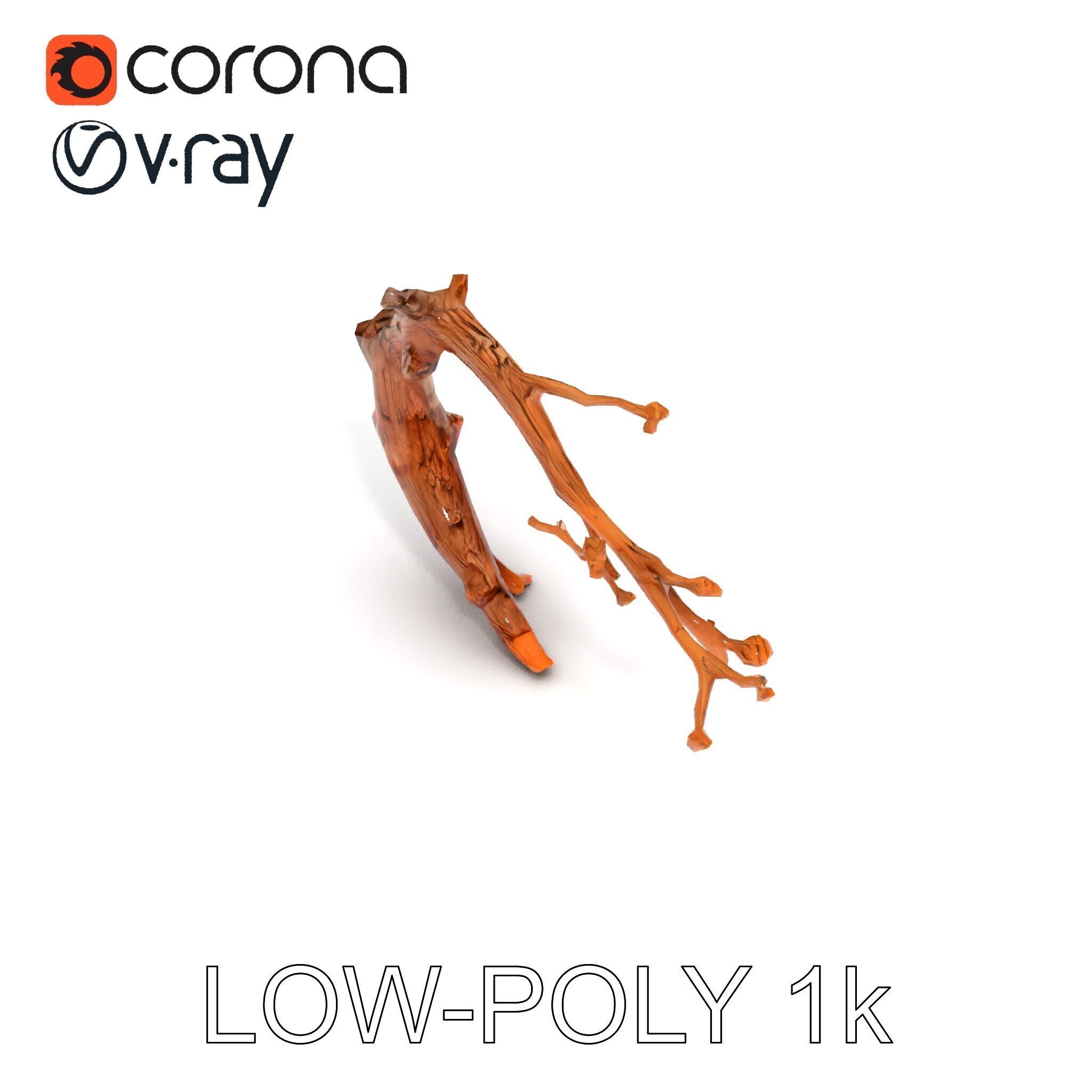 Realistic Tree Branch Model Pack for Environment Design Low-poly 3D model_27