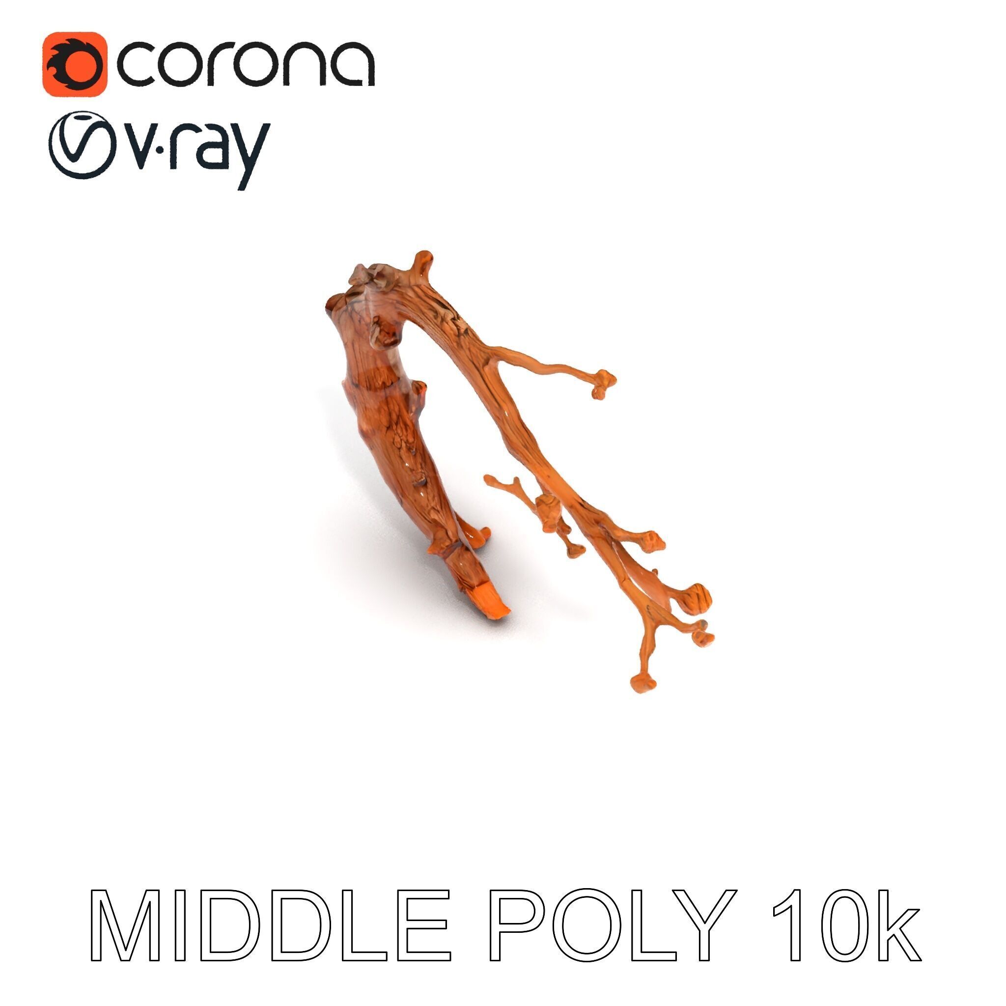 Realistic Tree Branch Model Pack for Environment Design Low-poly 3D model_6