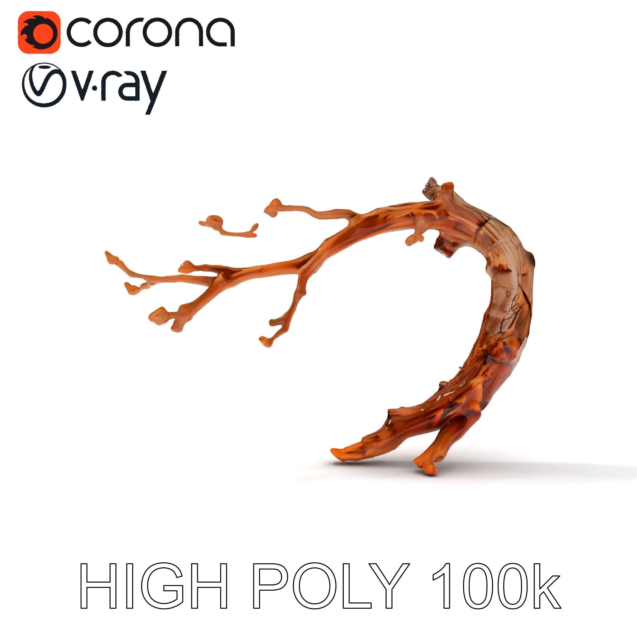 Realistic Tree Branch Model Pack for Environment Design Low-poly 3D model_34