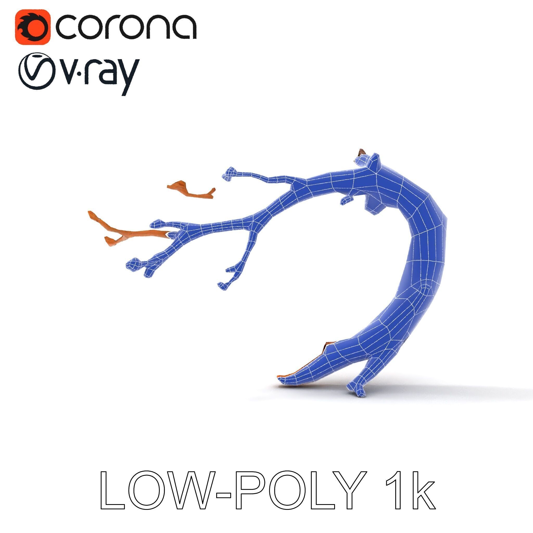 Realistic Tree Branch Model Pack for Environment Design Low-poly 3D model_7