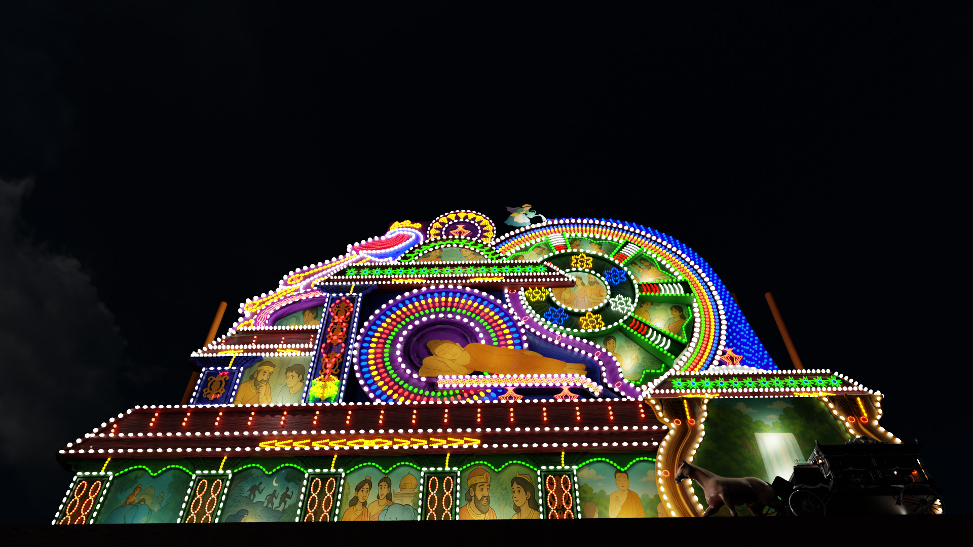 Animated Vesak Thoran 3D Model Buddhist Light Display 3D model_7