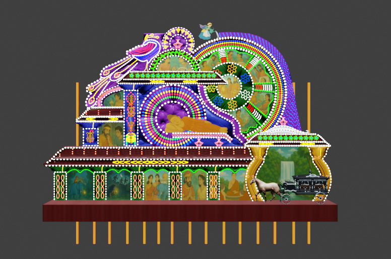 Animated Vesak Thoran 3D Model Buddhist Light Display 3D model_4