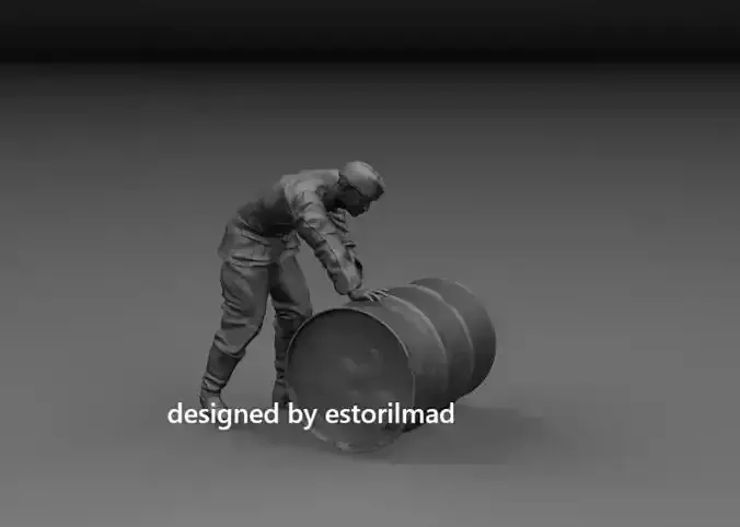 WW2 GERMAN SOLDIER LOADING DRUMS 3D print model