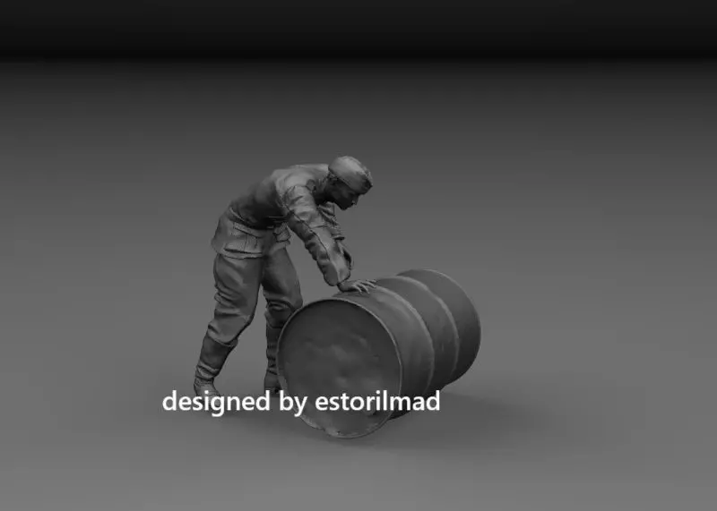 WW2 GERMAN SOLDIER LOADING DRUMS 3D print model_0