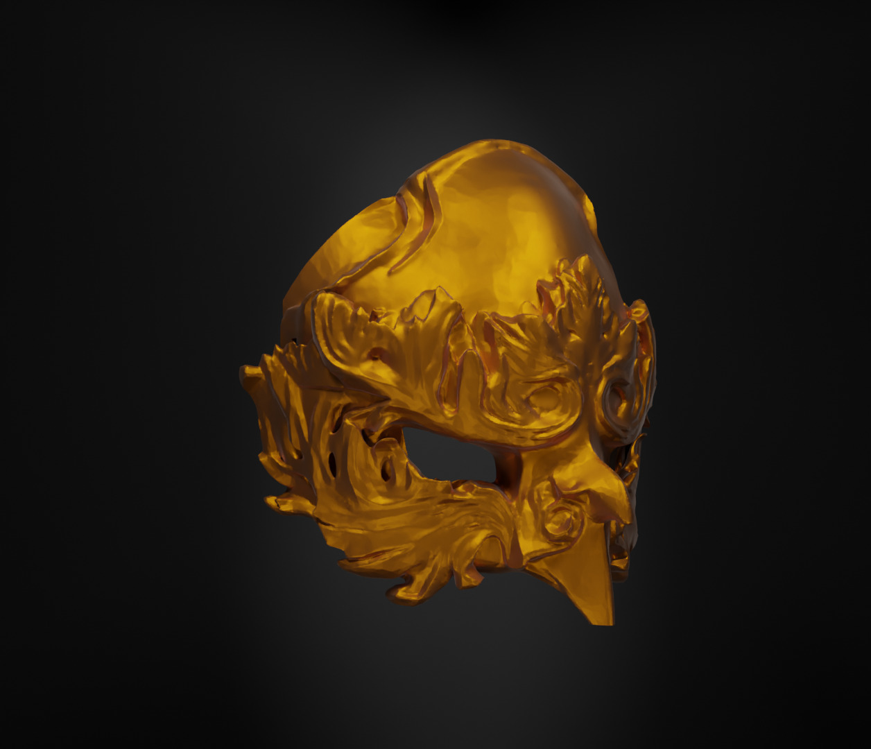 Dark Bird Prom Face Mask - Animal Dark Bird Embroidered Mask  3D print model_2