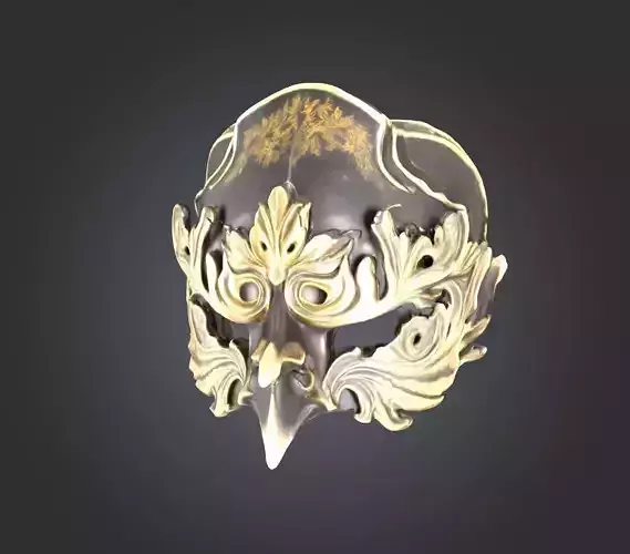 Dark Bird Prom Face Mask - Animal Dark Bird Embroidered Mask 