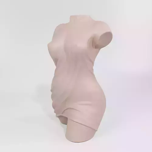 female wet drapery vase - Body plant pot  3D print model