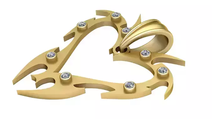 CUTE HEART PANDANT 3D PRINTABLE MODAL 