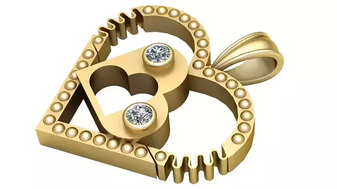  Fashion  HEART PANDANT 3D PRINTABLE MODAL 