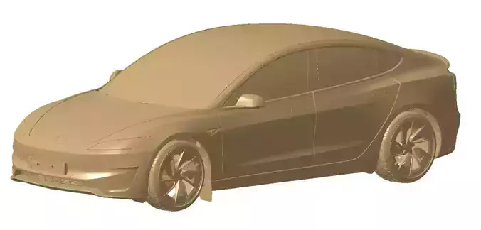 Tesla Model 3 Performance  2024 Exterior 3d scan model