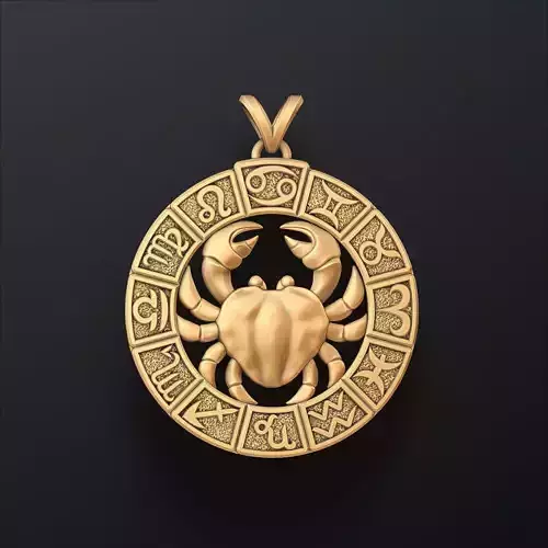 Horoscope Cancer Pendant v2 3D print model