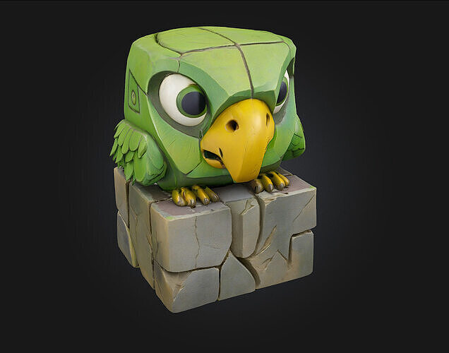 Stone Parrot Perch 3D print model