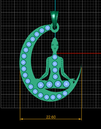 NIGHT MOON PANDANT 3D PRINTABLE MODAL  3D print model_5