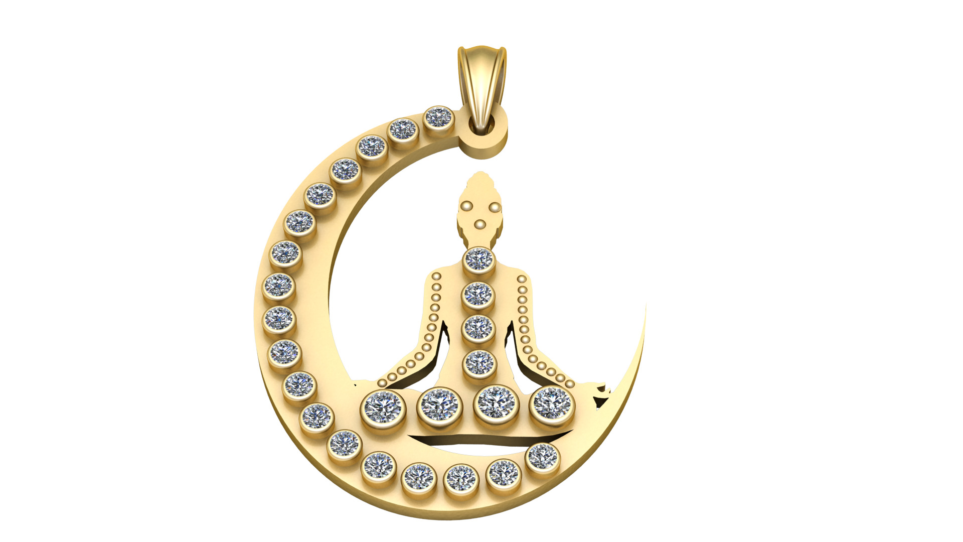 NIGHT MOON PANDANT 3D PRINTABLE MODAL  3D print model_1