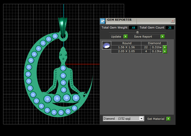 NIGHT MOON PANDANT 3D PRINTABLE MODAL  3D print model_6