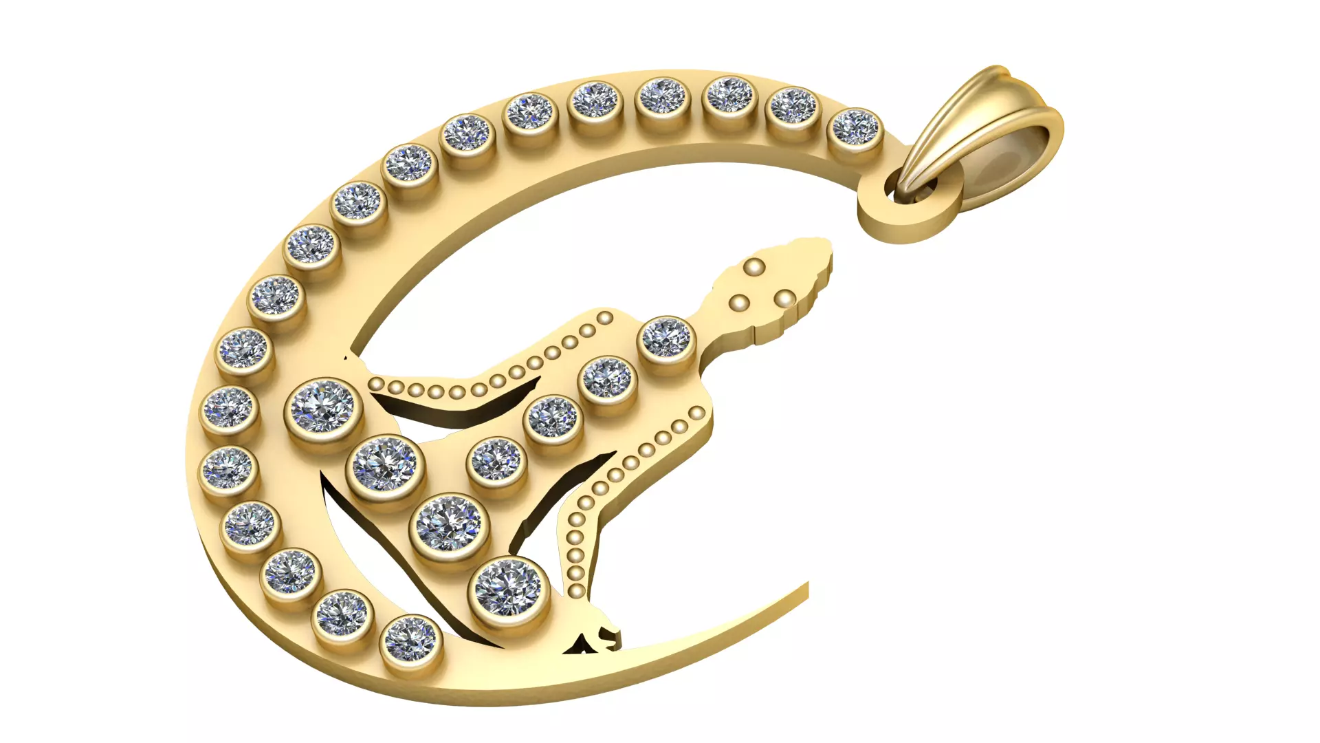 NIGHT MOON PANDANT 3D PRINTABLE MODAL  3D print model_0