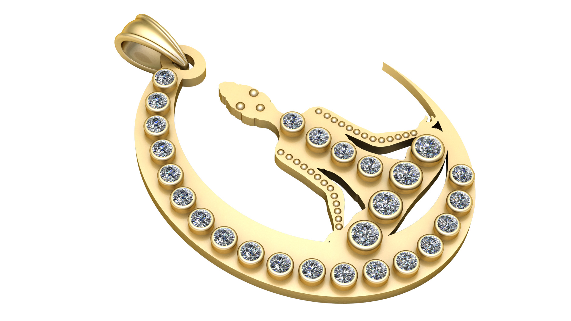 NIGHT MOON PANDANT 3D PRINTABLE MODAL  3D print model_3