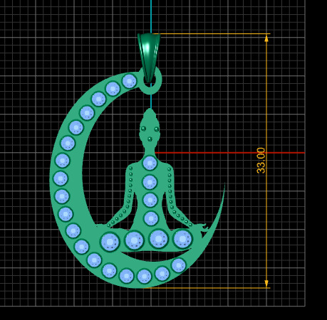 NIGHT MOON PANDANT 3D PRINTABLE MODAL  3D print model_4