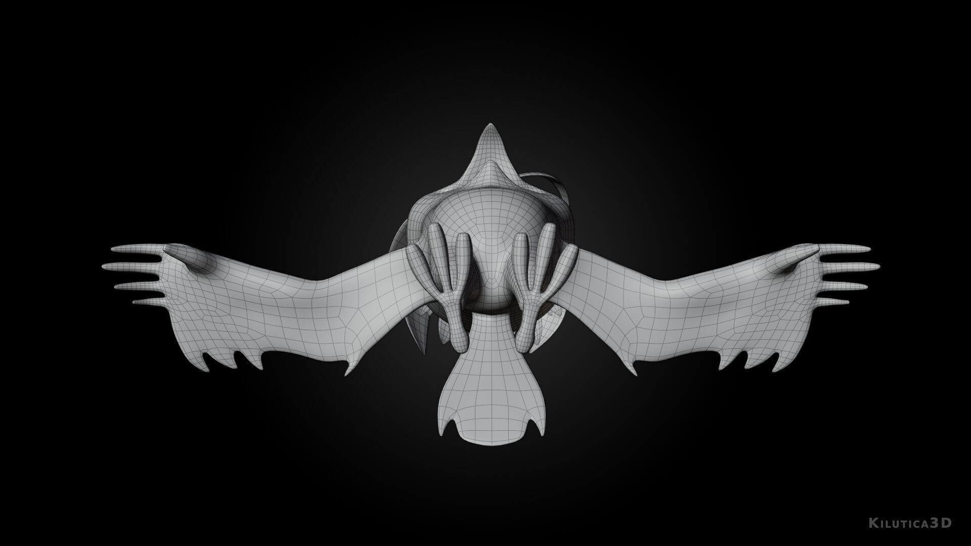 3D Orange - Rigged Cartoon Bird Low-poly 3D model_14