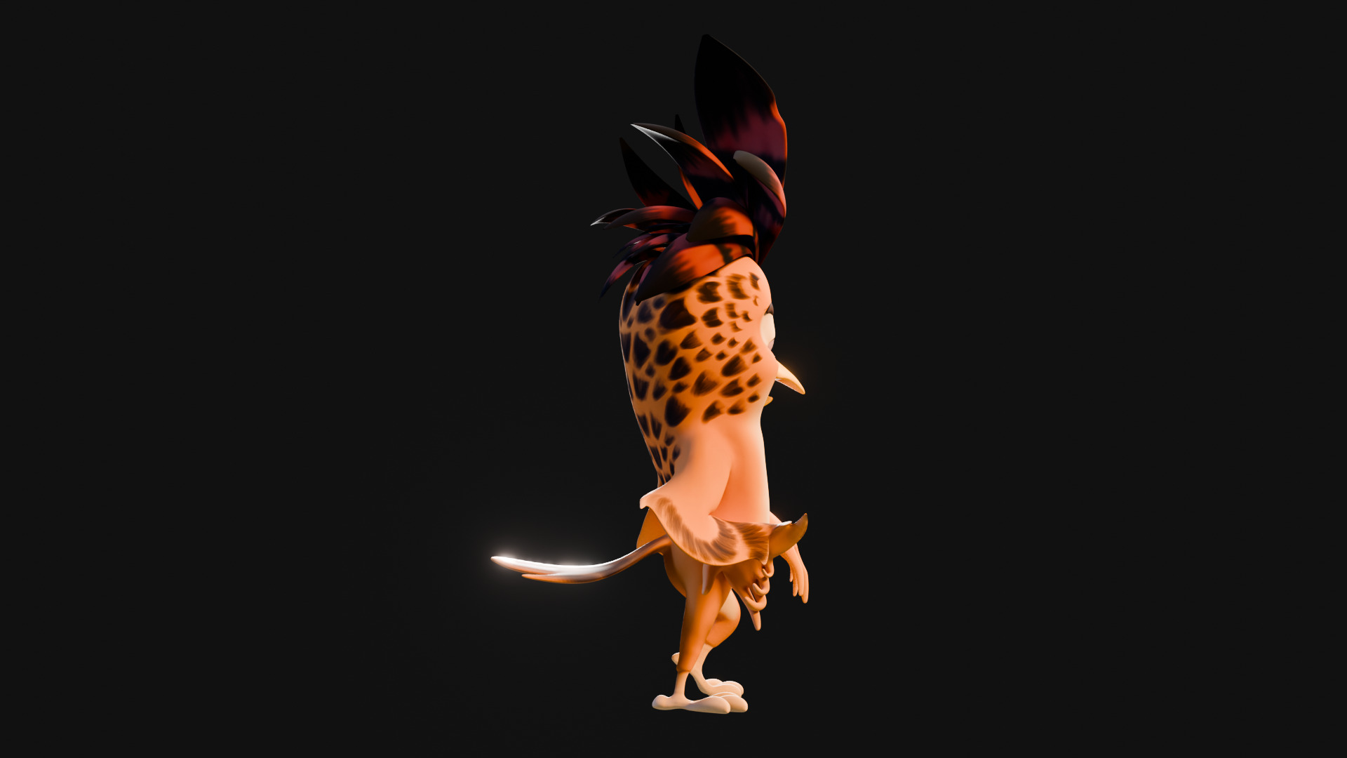 3D Orange - Rigged Cartoon Bird Low-poly 3D model_23