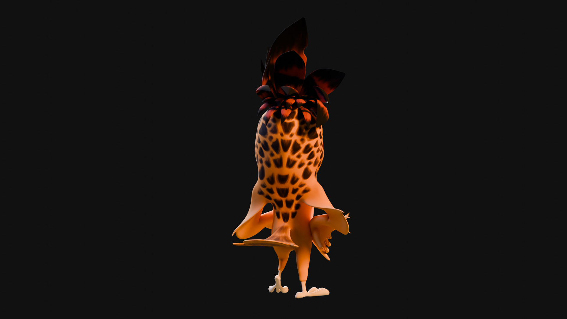 3D Orange - Rigged Cartoon Bird Low-poly 3D model_27