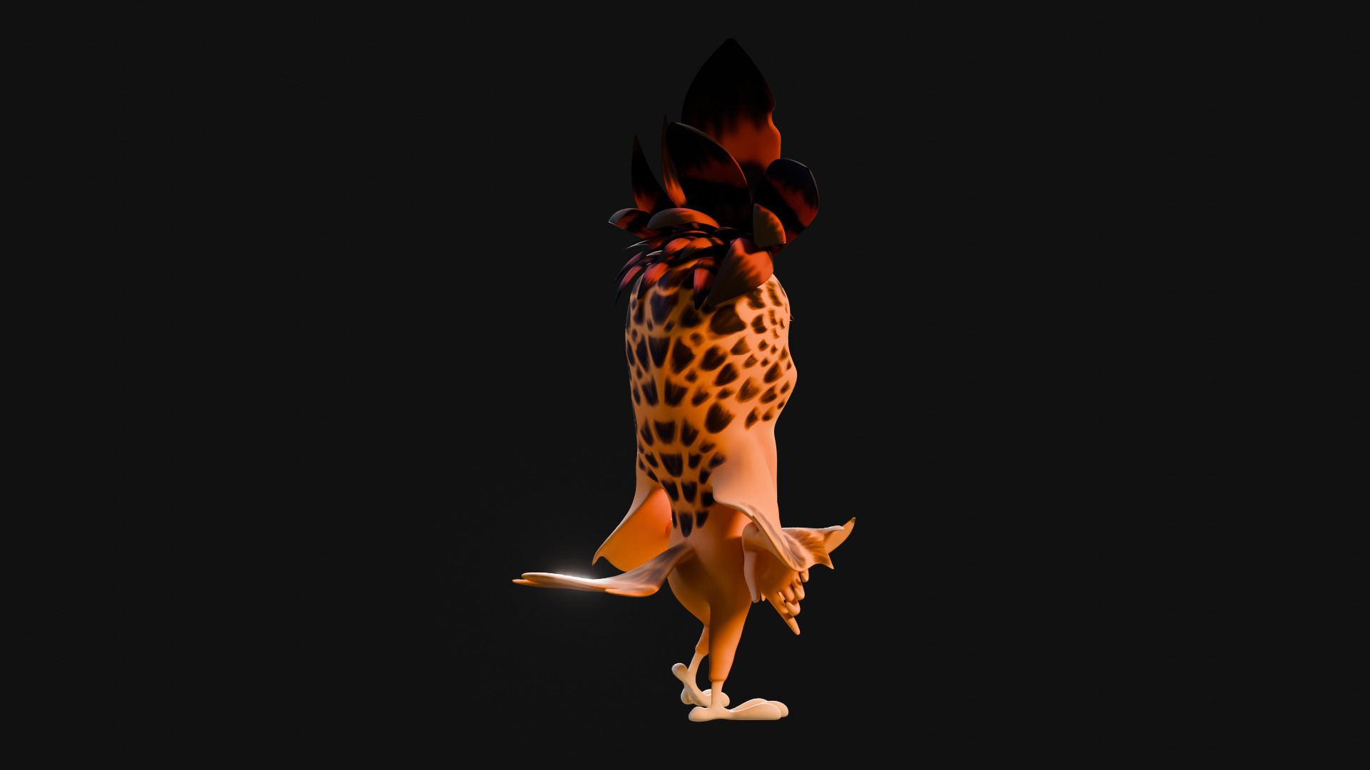 3D Orange - Rigged Cartoon Bird Low-poly 3D model_25