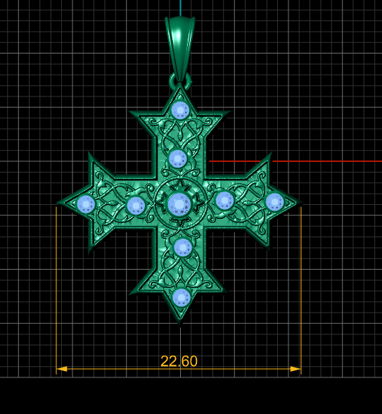 Byzantine Cross  PANDANT 3D PRINTABLE MODAL  3D print model_5